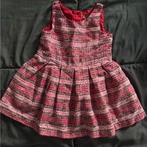 Genuine Kids by OshKosh B'Gosh Pink Red Tweed Sleeveless Dress Sz 18mo.